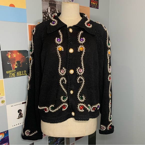 Vintage Cropped Sweater for Christmas Winter Holiday from the 90s - Picture 1 of 12